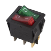Выключатель Mini 15A крас./зел. с подсветкой Rexant 36-2450