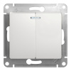 Механизм GLOSSA выключателя  2кл. белый с подсв.  GSL000153 Schnaider