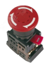 Кнопка AE-22 Грибок с фикс. красн. 220V повортная