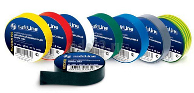 Изолента ПВХ     SAFELINE 19мм, 20м, Синий    9371